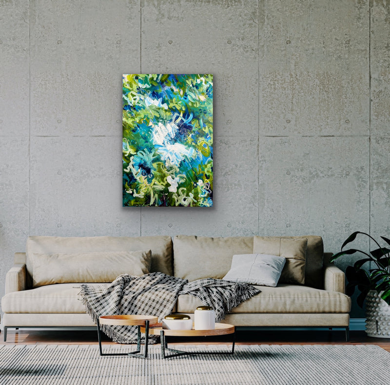 100 x 70 cm, Unikat, 'Fresh Spring' (UBI17-711) - Acrylgemälde von Ute Bivona