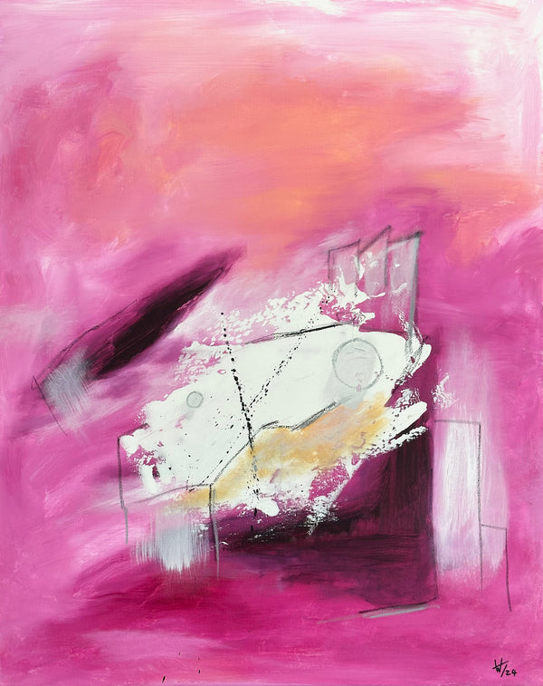 100 x 80 cm, Unikat, 'Pink Dreams 2' (HW1-683) - Acrylgemälde von Hagen Wieland