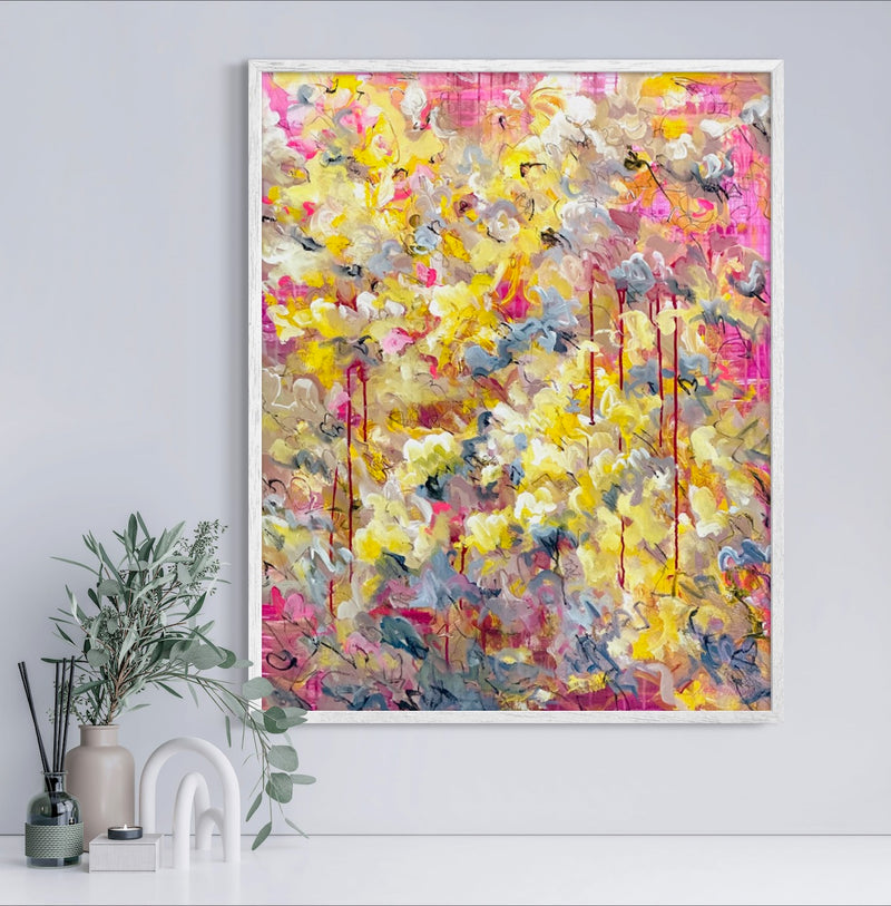 100 x 80 cm, Unikat, 'Bloom!' (UBI17-733) - Acrylgemälde von Ute Bivona